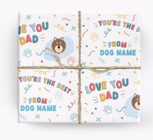 Love You Dad: Personalized {breedFullName} Wrapping Paper